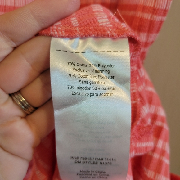 Jessica Simpson Pink Ribbed Striped Sleeveless Maternity Dress - Picture 5 of 6